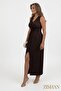 Krep Double-Breasted Gathered Slit Detailed Midi Dress - |   S - XL |   2650 - 4