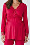 Maternity Set 3-Piece Set - Elegant Lace Maternity Pajama Set - Cotton Set with Dressing Gown and Nursing Features - 4