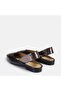 Large Size Genuine Leather Open Back Ballet Flats 41-42-43-44-Black Patent Leather - 4