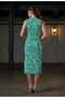 Floral Patterned Lycra Stylish Summer Midi Dress with Gathered Sides - 4