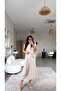 Beige Wrinkled Bohemian Gathered Detailed Blouse Skirt Set - 5