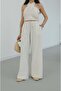 Beige Sims Halter Neck Linen Set - 5