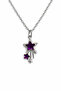 Purple Star Figured Gothic Necklace Silver Color Chain Unisex - 3