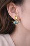 Green Vintage Earrings with Bead Detail - Dangle Form - 3