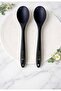 Ultra Hard Tip Heat Resistant Silicone Colander Spatula Spoon Set 4 Pieces Black - 4