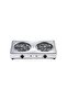2000W Double Electric Hot Plate - Stainless Steel Portable Dual Burner Stove with 4-Speed Controls