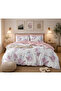 Double Duvet Cover Set with Elastic Sheets Rose Pink - 2