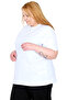 Mode XL Real Big Size Women's T-Shirt Lycra Combed Cotton 20149 White - 6