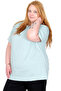 Real Plus Size Women's Basic T-Shirt 100% Cotton Combed 20031 Mint Green