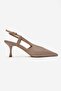 Irena Beige Suede Open Back Pointed Toe Women's Heeled Shoes - 4