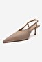 Irena Beige Suede Open Back Pointed Toe Women's Heeled Shoes - 6