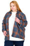 Mode XL Real Big Size Women's Gomlek Lumberjack 25394 Indigo - 2