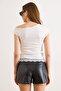 Women's White Single Shoulder Lace Detailed Single Jersey Blouse Blz-19003332 - 6