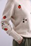 Half-Collar Strawberry Embroidered Knit Sweater - 2