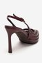 Ylena Burgundy Transparent Mesh Detailed Women's Thin Heeled Shoes - 5