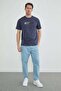 Fashion Text Printed Crew Neck T-Shirt - 4