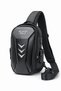 Black Unisex Biker Cross Shoulder and Waist Bag Hard Shell Design with Reversible Strap