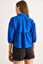 Women's Cobalt Blue Striped Balloon Sleeve Ayrobin Shirt Gml-19001445 - 6