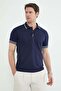 Half Zipper Striped Polo Neck T-Shirt - 7
