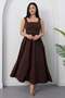 Square Neckline Back Bow Detailed Dress Dks1430 - 7