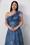 Strapless Neckline One-Shoulder Sequin Tulle Dress 6111 - 2