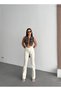 Women's High Waist Stitched Leg Relax Jeans Natural 7026-80 - 2