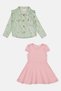 Toddlers Girl 2 Pcs Sleeveless Dress And Floral Print Jacket Set, Multicolor - 4