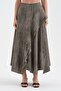 Women's Three-Piece Scarf Detailed Top and Bottom Design Skirt Set - 5