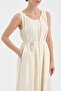 Women's Belt Detailed Sleeveless Lined Design Dress - 4