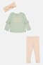 Toddlers Girl 3Pcs Graphic Print Top And Leggings Set with Headband, Multicolor - 3