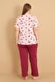 Mirano 4505 Short Sleeve Combed Cotton Large Size Women's Pajama Set - 5