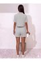 Shorts - Women's Gray Oversize Relaxed Fit High Waist Lace-Up Casual Shorts - 2