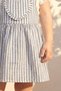 Girl's Summer Dress with T-Shirt and Button Detail in Indigo - 4