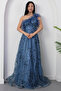 Strapless Neckline One-Shoulder Sequin Tulle Dress 6111 - 6