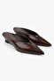 Women's Alix Brown Leather Wedge Heeled Stiletto Slippers