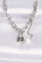 316L Steel Chain Silver Color Chain Love Written Lock Ke