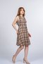Women's Summer Beige Meloria Zero Sleeve Front Buttoned Linen Dress Stylish Daily Comfortable 50389 - 3