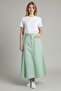 Piecewise Long Denim Skirt - Green - 2