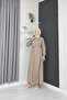 Long Dress with Brooch and Sash Detail - 5