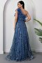 Strapless Neckline One-Shoulder Sequin Tulle Dress 6111 - 8