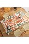 Bohemian Style Abstract Leaf Pattern Stain-Resistant Digital Printed Rectangular Tablecloth