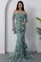 Crew Neck Sequin Detailed Tulle Dress 6087 - 4