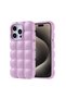 iPhone 15 Pro Case Shiny Flexible Silicone Brsa Dom Dom Cover - White - 2