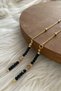 Gold Color Glasses Chain with Black Crystal Stone Gift Accessory Glasses Strap Glasses Cord - 3