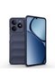 Realme C61 Case Flexible Tpu Hollowed Back Surface Design Brsa Ethnic Silicone Cover - Navy Blue - 2