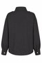 4854 Women's Draped Shirt with Judge Collar and Epaulet Detail, Black - 4