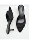 Women's Pointed Toe Heeled Sandals Black Satin