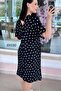 V-Neck Button Detail Viscose Dress 6Y030 - 2