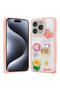 iPhone 15 Pro Case Shining Glitter Embossed Figure Brsa Cevze Cover - Pink