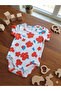 100% Cotton Short Sleeve Snap Fastener Baby Bodysuit 3-Piece Set - 3